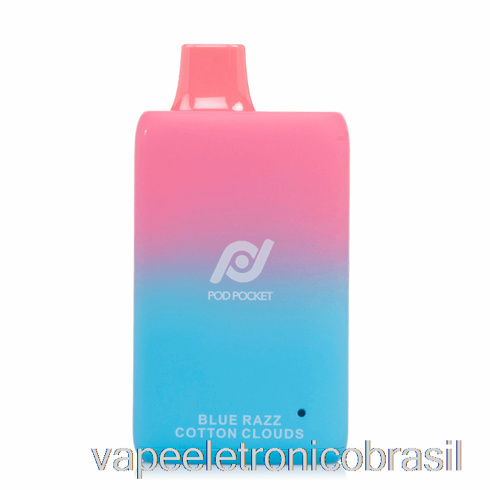 Vape Vaporesso Pod Pocket 7500 0% Zero Nicotina Descartável Azul Razz Algodão Nuvens